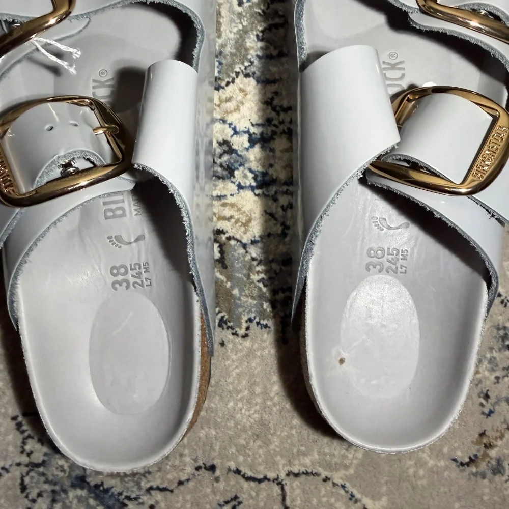 Birkenstock Arizona Big Buckle Narrow Leather Sandal Grey - Picture 7 of 9